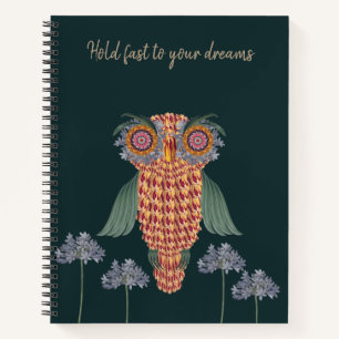 De uil van wijsheid en bloemen notitieboek