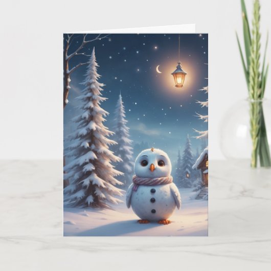 De Uil van Wintervreugde Feestdagen Kaart (Voorkant)