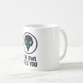 De uil ziet je - Glitch Eye Horror Shirt - Wit Koffiemok (Voorkant rechts)