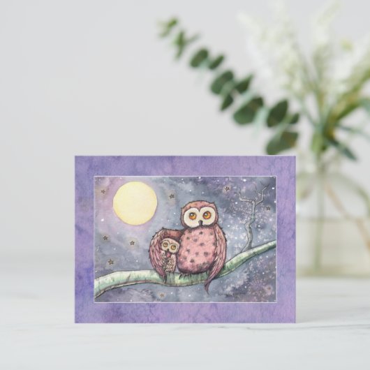 De uilen en het maan Briefkaart (Staand voorkant)