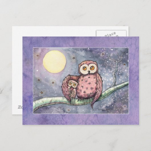 De uilen en het maan Briefkaart (Voorkant / Achterkant)