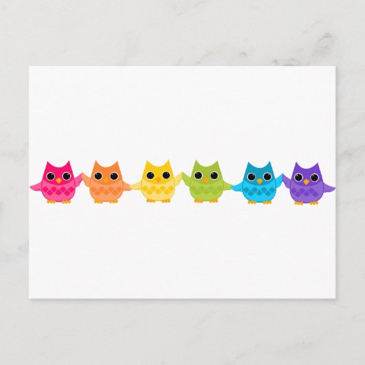 De Uilen van de regenboog Briefkaart (Voorkant)