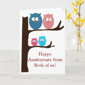 De Uilen van het Jubileum Kaart (Gele Bloem)