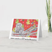 De Uilen van Kerstmis 1 Kerstkaart Feestdagen Kaart (Achterkant)