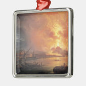 De uitbarsting van Vesuvius Metalen Ornament (Links)
