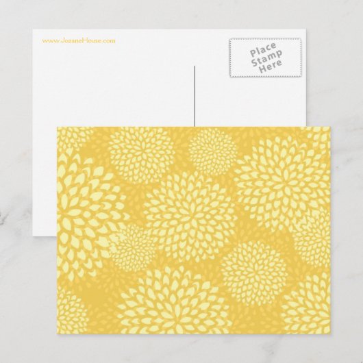 De Uitbarstingen van de bloem op Geel Briefkaart (Voorkant / Achterkant)