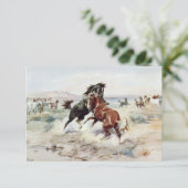 De uitdaging (paardenhengsten vechten) kaart (Staand voorkant)