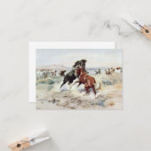 De uitdaging (paardenhengsten vechten) kaart (Voorkant / Achterkant in situ)