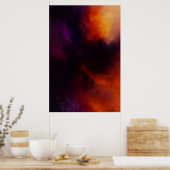 De uiteenvallende vlam Abstract Poster (Keuken)