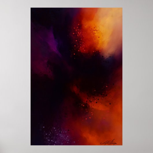 De uiteenvallende vlam Abstract Poster (Voorkant)
