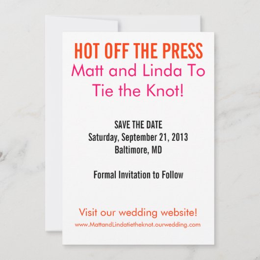 De Uitgave van het tijdschrift sparen de Datum Save The Date (Achterkant)