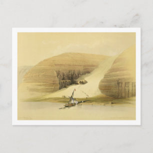 De uitgegraven tempel van Abu Simbel uit "Egypte e Briefkaart