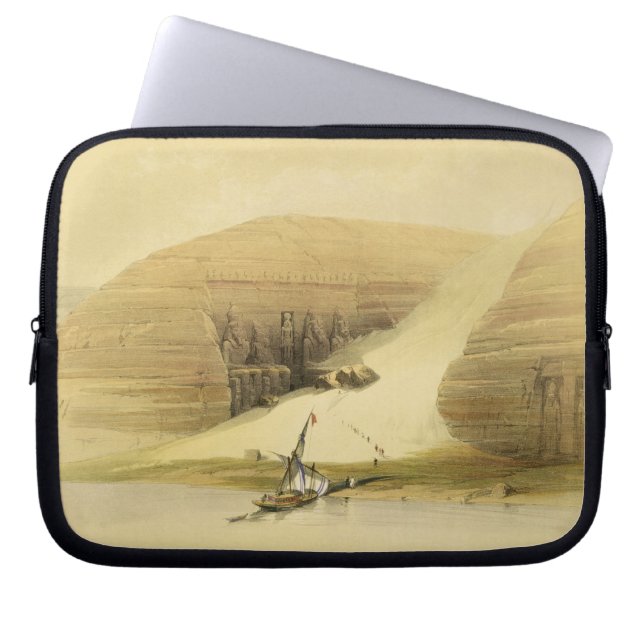 De uitgegraven tempel van Abu Simbel uit "Egypte e Laptop Sleeve (Voorkant)