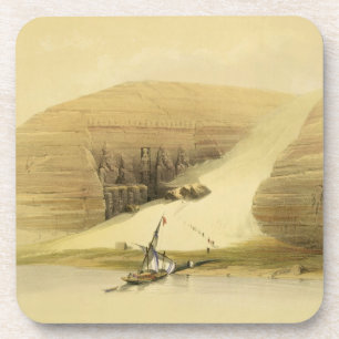 De uitgegraven tempel van Abu Simbel uit "Egypte e Onderzetter