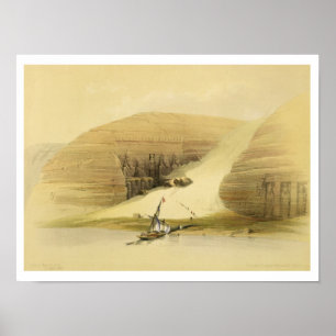 De uitgegraven tempel van Abu Simbel uit "Egypte e Poster