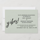 De uitgestelde Humor Yikes van de bruiloft. Sage A Kaart (Voorkant)