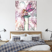De uitkijkfee Fantasy-kunst van Molly Harrison Canvas Afdruk (Insitu (Slaapkamer))