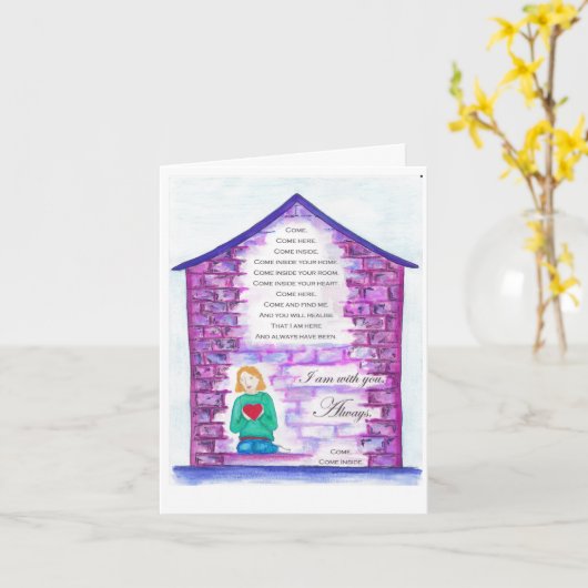 'De Uitnodiging' mooi geïllustreerde gedichtenkaar Kaart (Gele Bloem)