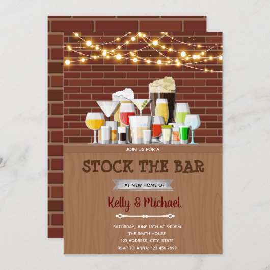 De uitnodiging om de bar in het huishouden op te n (Voorkant / Achterkant)