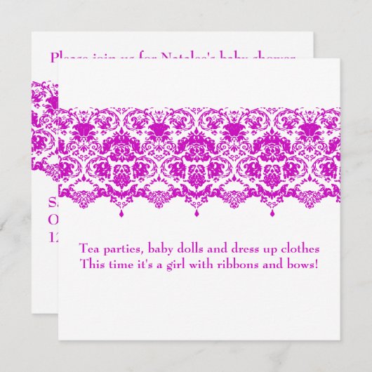 De uitnodiging tot Baby Anette (Voorkant / Achterkant)