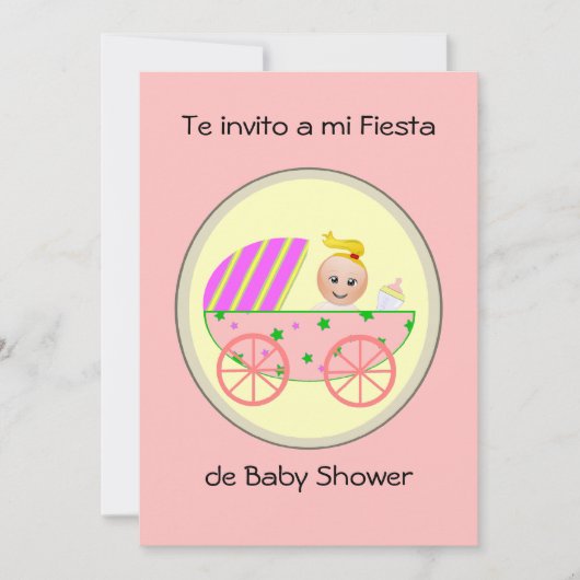De uitnodiging tot een mi fiesta de baby shower (Voorkant)