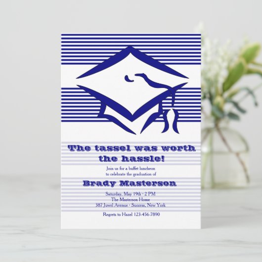 De uitnodiging tot het Afstuderen Tassel (Staand voorkant)