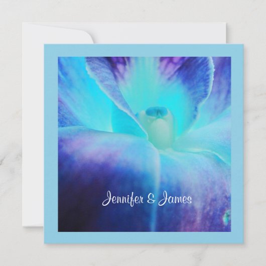 De uitnodiging tot het blauwe orchidee huwelijk (Voorkant)