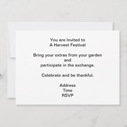 De uitnodiging tot het oogsten vieren (Achterkant)