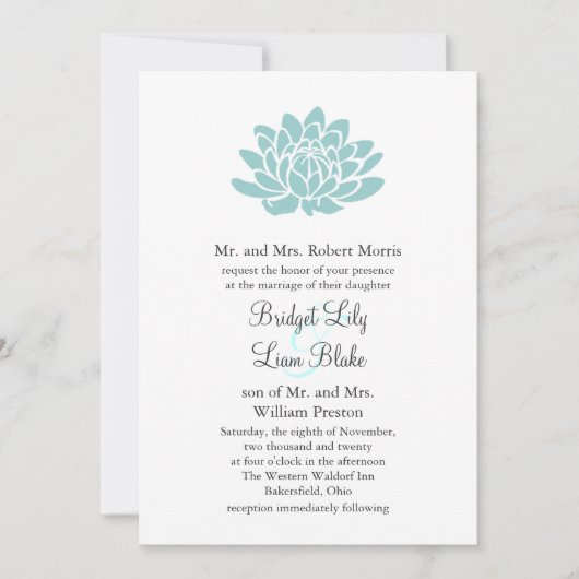 De uitnodiging tot weduwschap met Lotus Flower (tu (Voorkant)