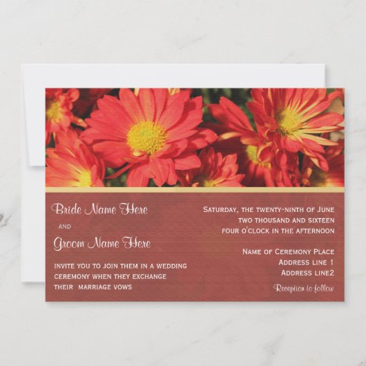 De uitnodiging van bruid en bruid. (Voorkant)