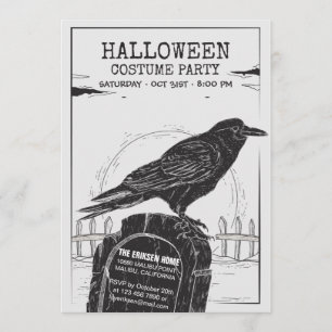 De uitnodiging van Crow Halloween Costume Party