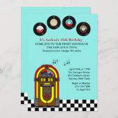 De uitnodiging van de 45-jarige verjaardag (Voorkant / Achterkant)