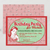 De uitnodiging van de 50e verjaardag van de verjaa (Voorkant / Achterkant)