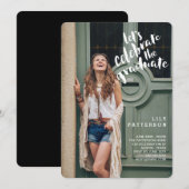 De uitnodiging van de Afstuderen Graduation Party  (Voorkant / Achterkant)