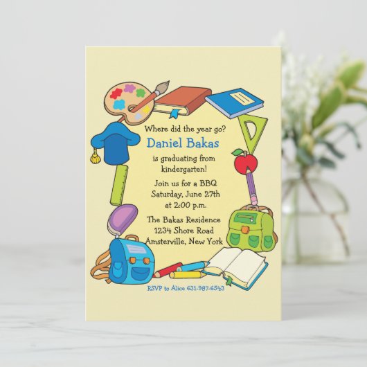 De Uitnodiging van de Afstuderen van de lage (Staand voorkant)