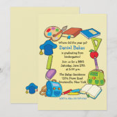 De Uitnodiging van de Afstuderen van de lage (Voorkant / Achterkant)