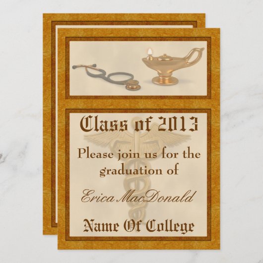 De Uitnodiging van de Afstuderen van de verzorging (Voorkant / Achterkant)