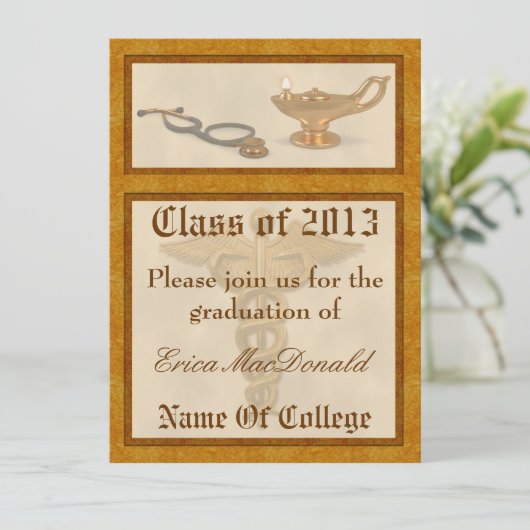 De Uitnodiging van de Afstuderen van de verzorging (Staand voorkant)