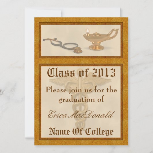 De Uitnodiging van de Afstuderen van de verzorging (Voorkant)