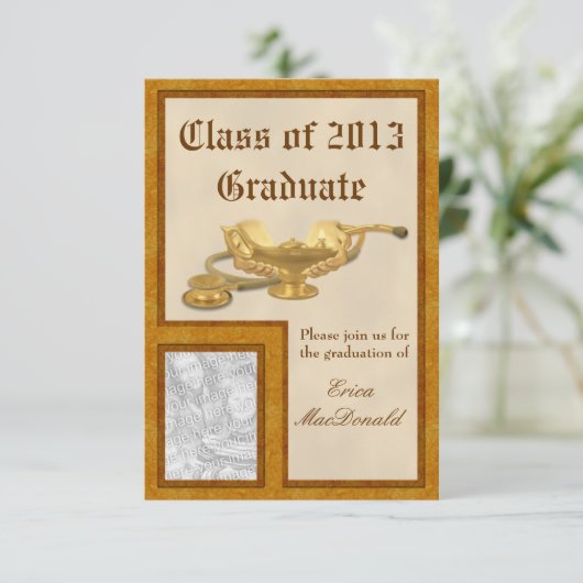 De Uitnodiging van de Afstuderen van de verzorging (Staand voorkant)