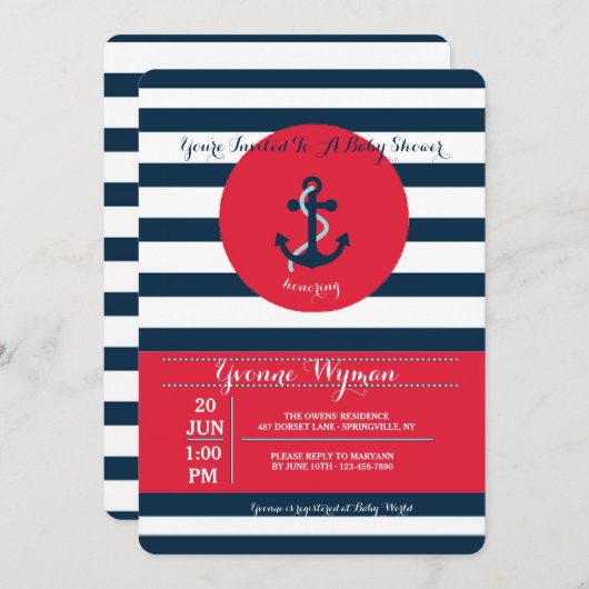 De Uitnodiging van de Baai van het anker (Voorkant / Achterkant)