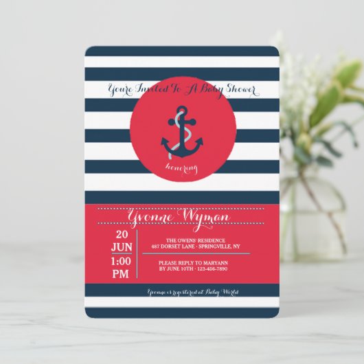 De Uitnodiging van de Baai van het anker (Staand voorkant)