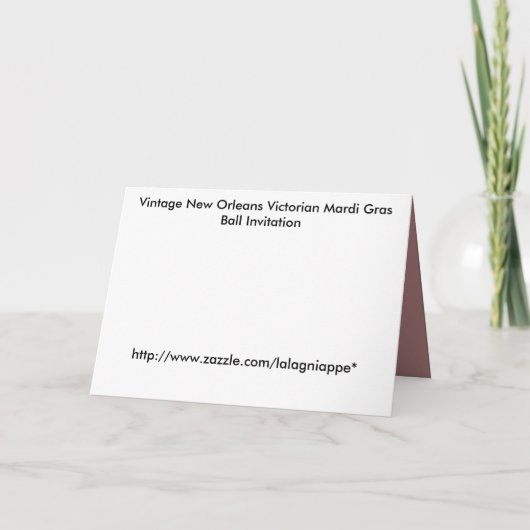 De Uitnodiging van de Bal van Gras van Mardi (Achterkant)