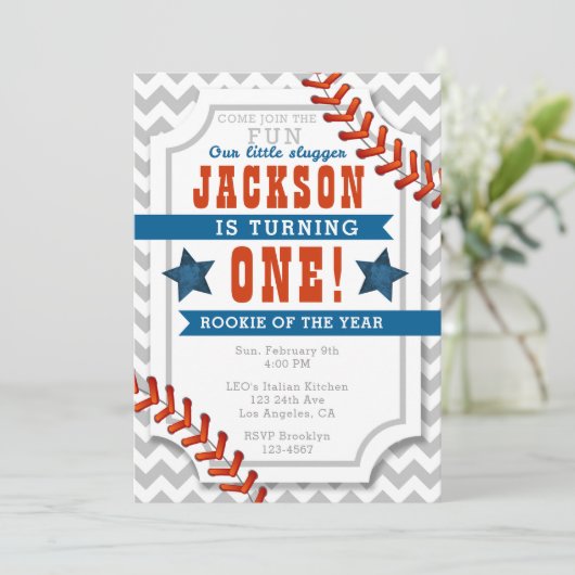 De uitnodiging van de Baseball Little Slugger Boy  (Staand voorkant)