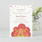 De uitnodiging van de Big Cat Kids Birthday Party (Staand voorkant)