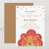 De uitnodiging van de Big Cat Kids Birthday Party (Voorkant / Achterkant)