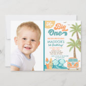 De uitnodiging van de Big One Surf om de verjaarda (Voorkant)
