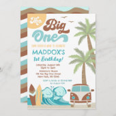 De uitnodiging van de Big One Surf Up Boy (Voorkant / Achterkant)