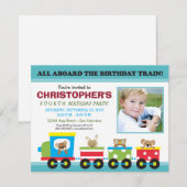 De uitnodiging van de Birthday-boordjongen (aqua) (Voorkant / Achterkant)