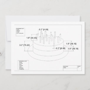 De uitnodiging van de Birthday Cake van de ingenie